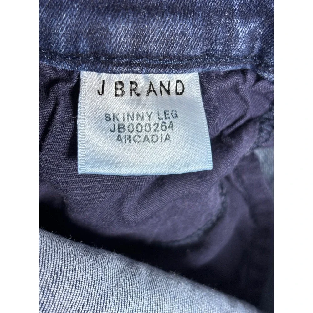 J Brand Womens Skinny Leg Blue Denim Jeans Distressed Knee Rips‎ Size 25/26